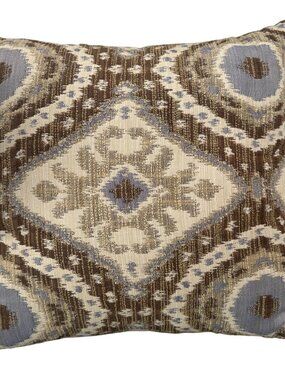 Elaine Smith Outdoor Ikat Diamond Decor Accent Pillow Geometric Neutral Tones